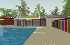 new building poolside